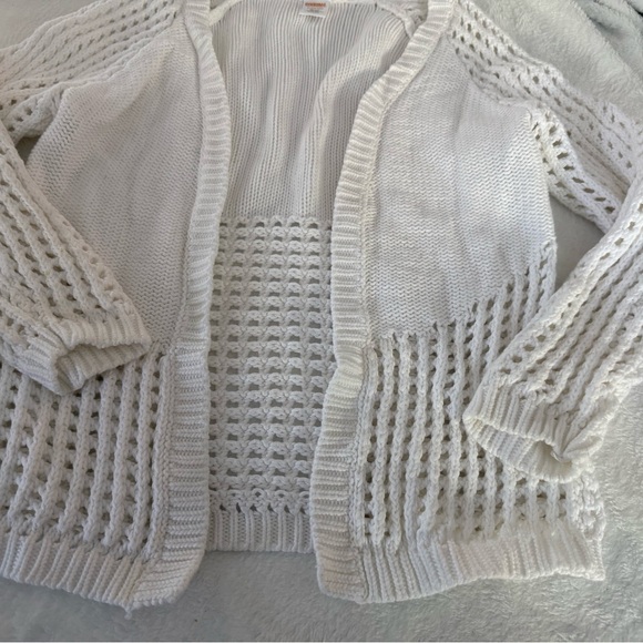 Gymboree White Knitted Open Front Cardigan Sweater Girls Size 10/12 - Picture 3 of 5